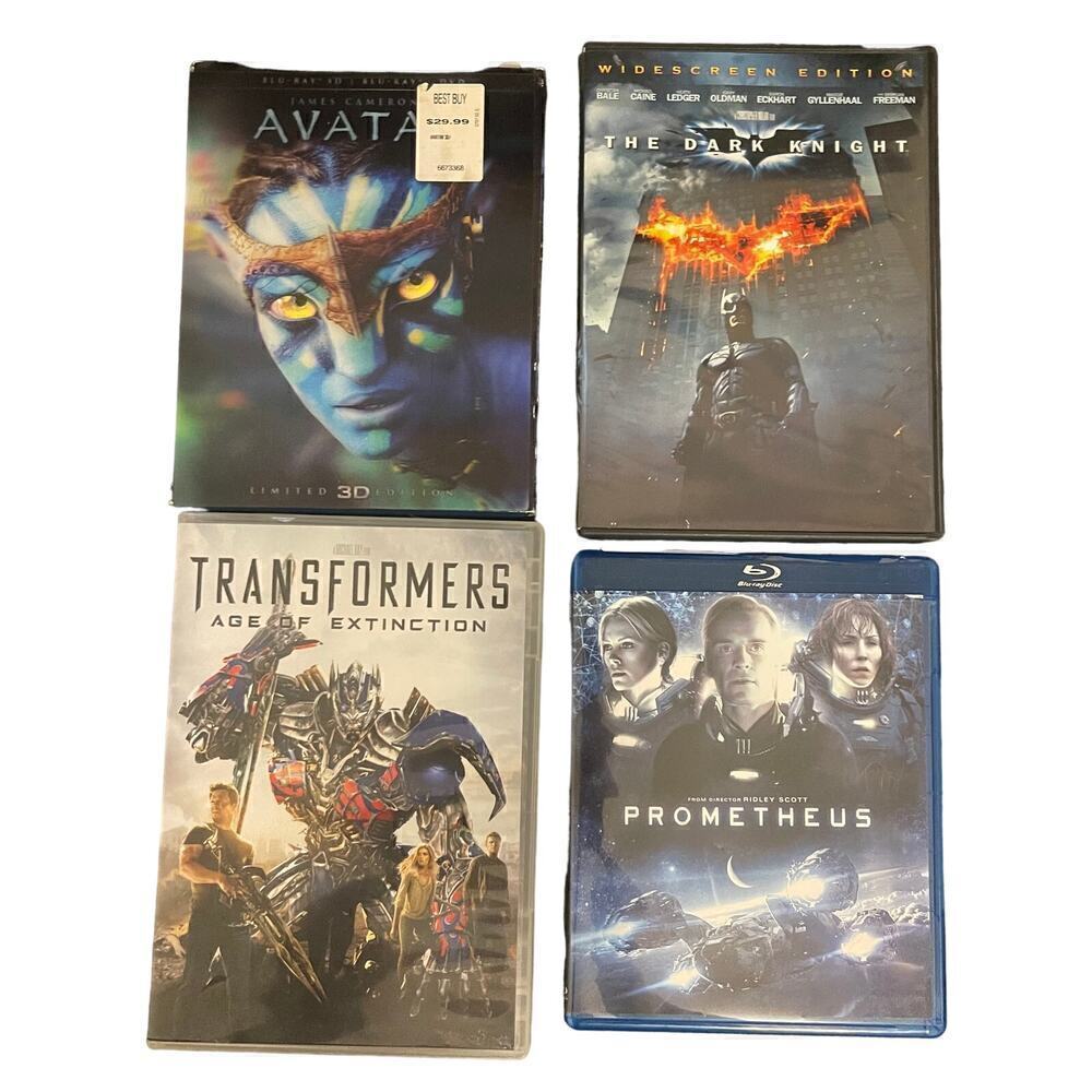 DVD Mixed Lot Avatar 3D , Batman The dark Night , Prometheus , Transformers